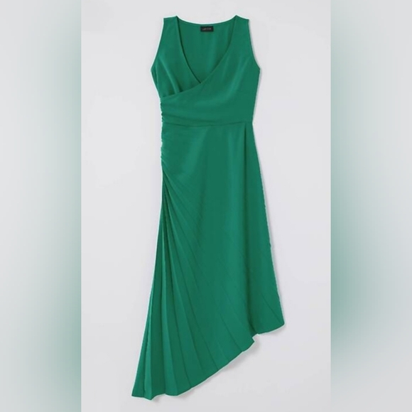 J. Jill (Size 2X) Green Stretch V-Neck Surplice Sleeveless Midi Dress (NEW-NWT) - Picture 16 of 16